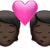 💏🏿 kiss: dark skin tone display on Apple